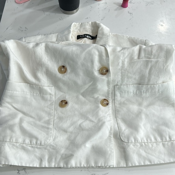 Lauren by Ralph Lauren Double-Breasted Linen-Blend Twill Blazer, RTR - Picture 11 of 14